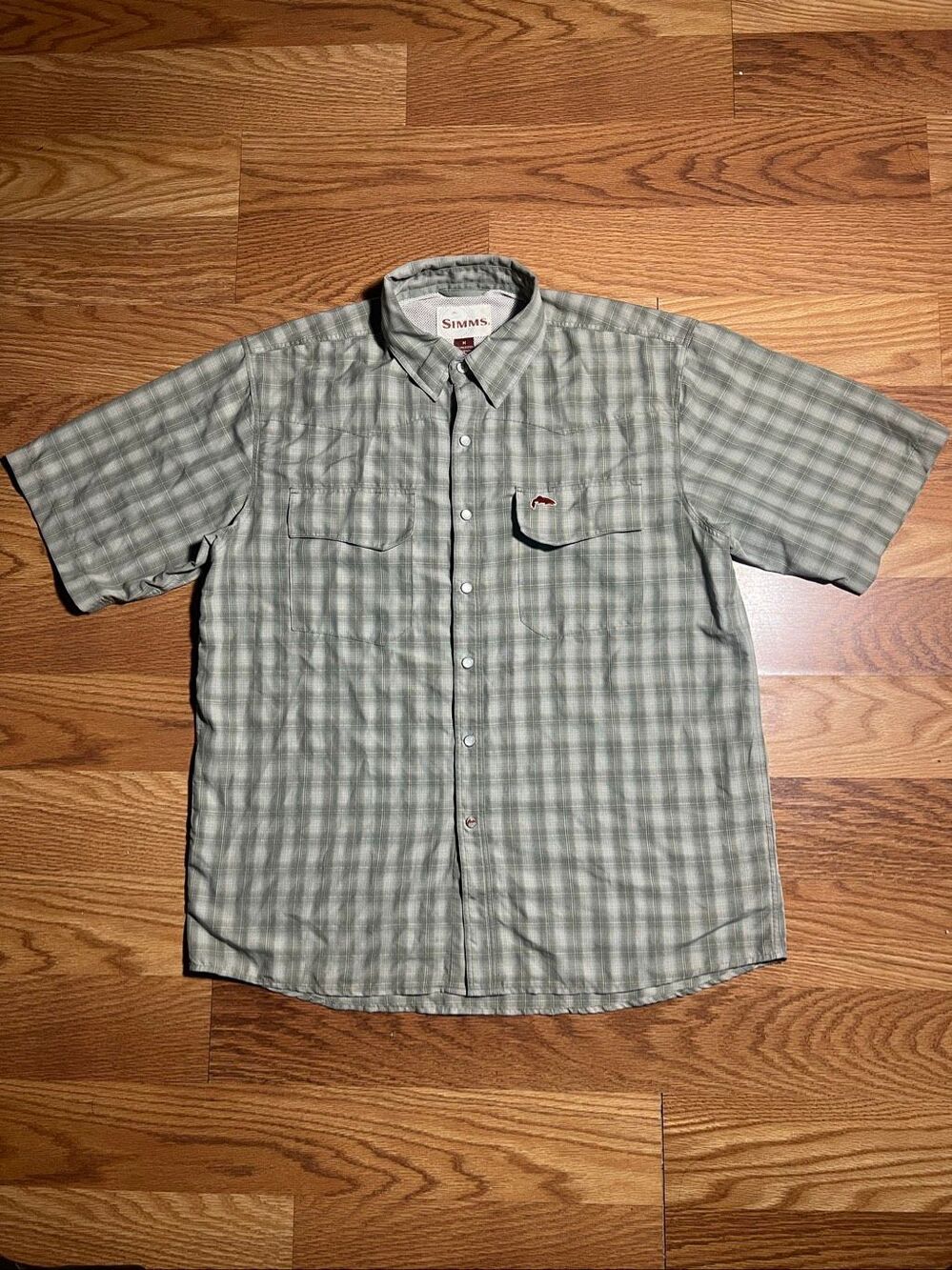 Simms Men’s Pearl Snap Vented Performance Fishing Shirt Medium